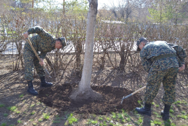 Военнослужащие Нацгвардии поддержали акцию «Таза Қазақстан»