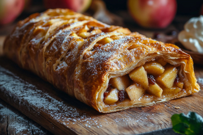 Испекла на пробу, теперь готовлю каждый день. Вместо королевской ватрушки штрудель с творогом и яблочными дольками