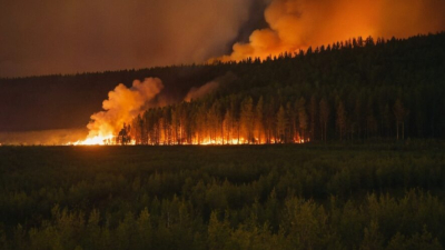 Лесной пожар уничтожил больше десятка частных домов - видео 03/05/2026 &ndash; Новости
